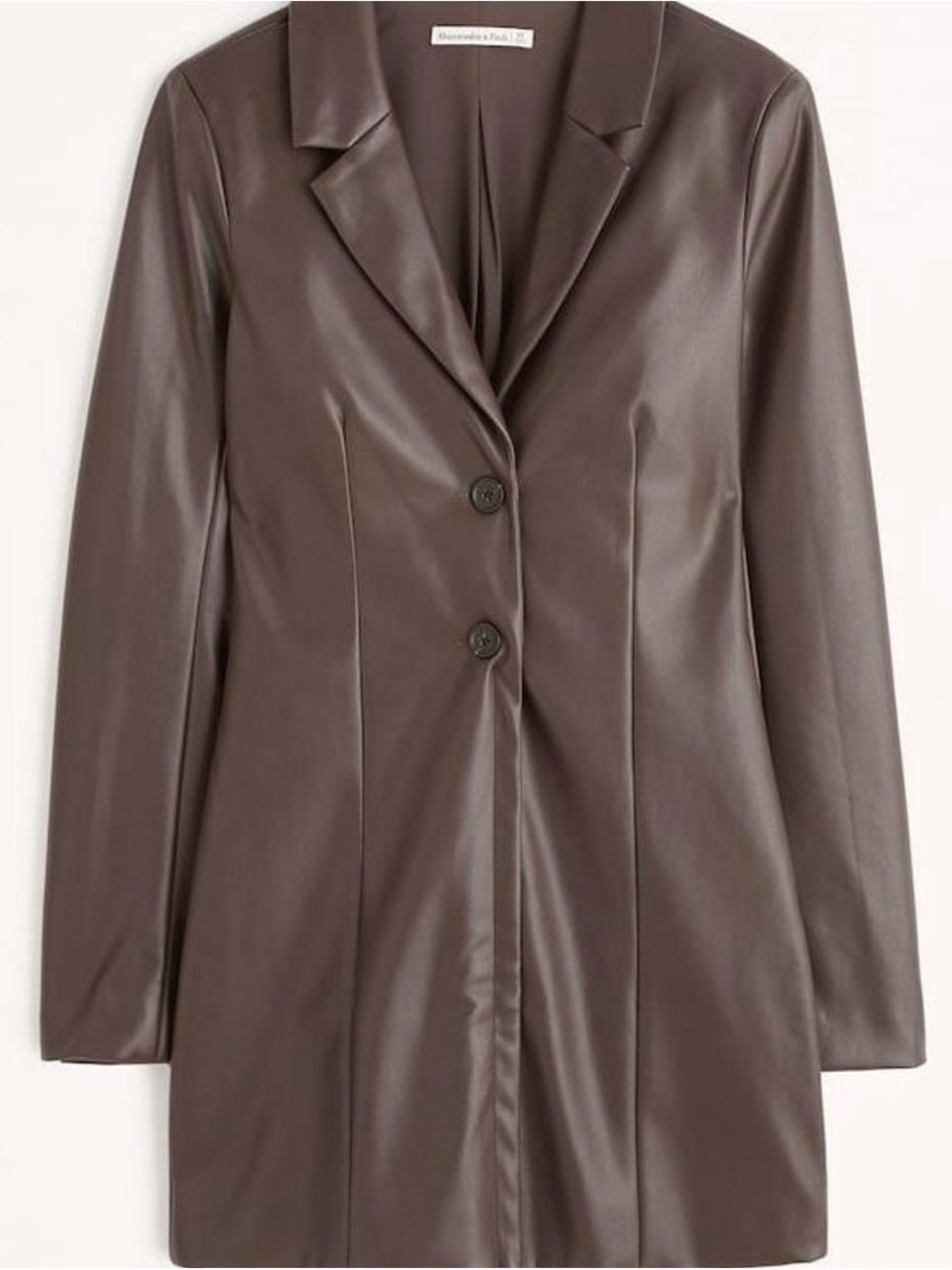 Abercrombie & Fitch Chocolate Brown Vegan Leather Blazer